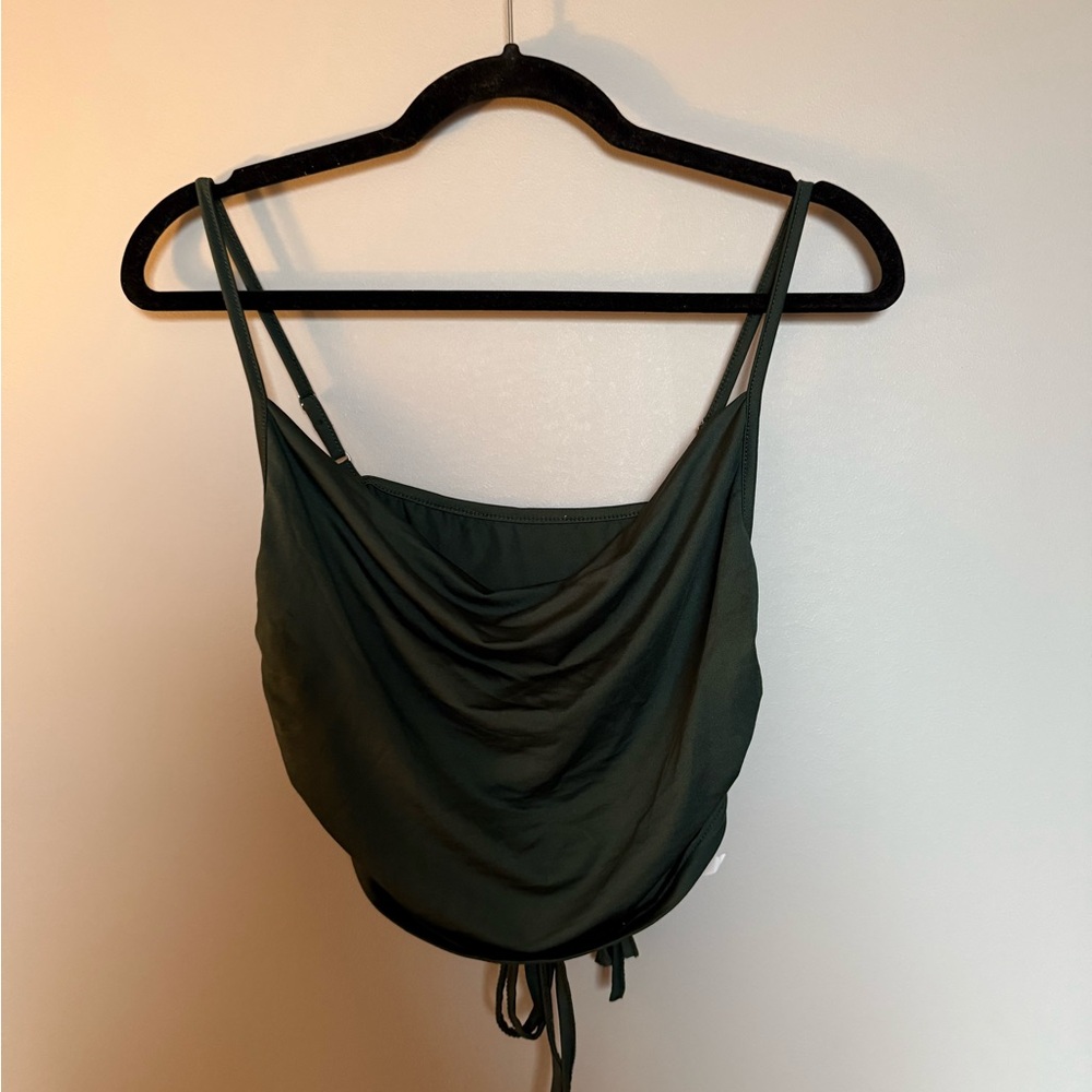 Dark Green Draped Tank Top